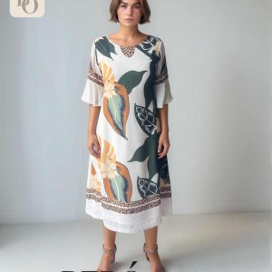 Vestido midi tropical