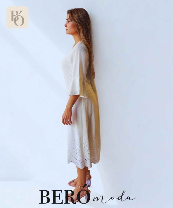 Vestido corte laser Blanco - Image 3