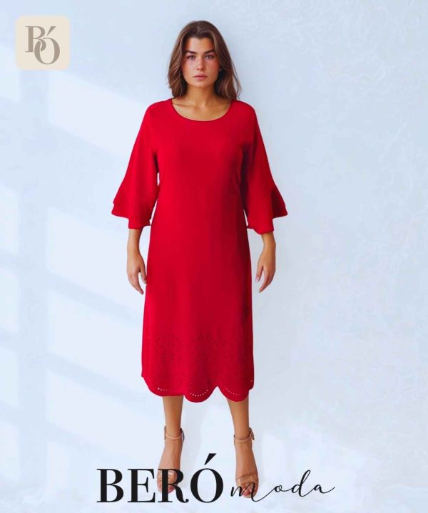 Vestido corte laser Rojo