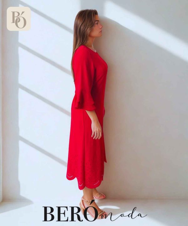 Vestido corte laser Rojo - Image 3