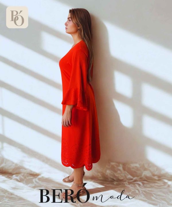Vestido corte laser Naranja - Image 3