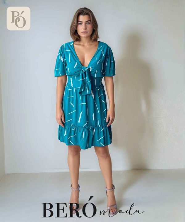Vestido corto estampado Agua