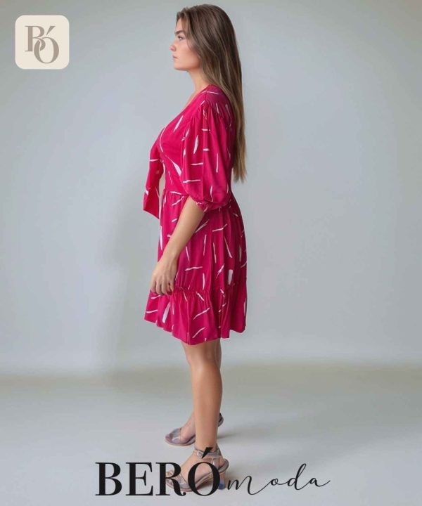 Vestido corto estampado Fucsia - Image 2