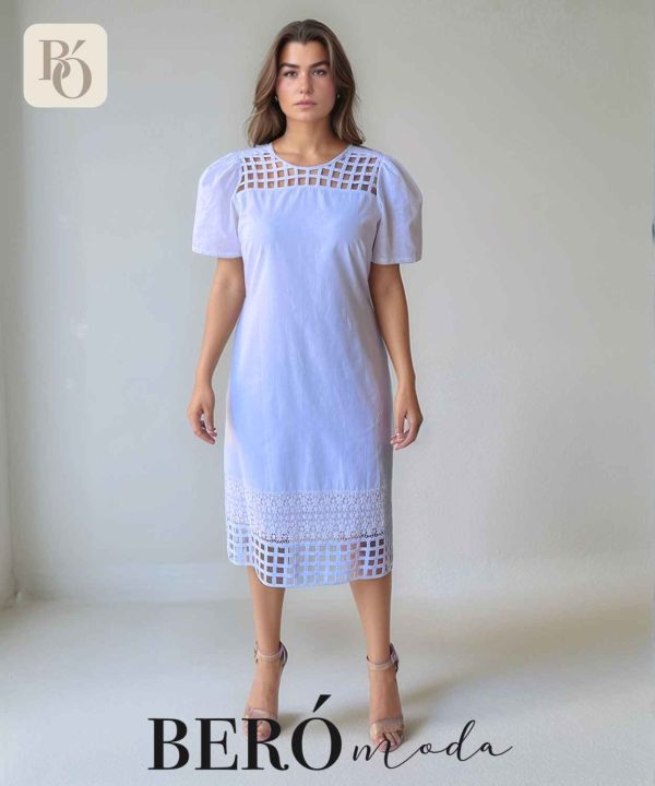 Vestido lino torchon Blanco