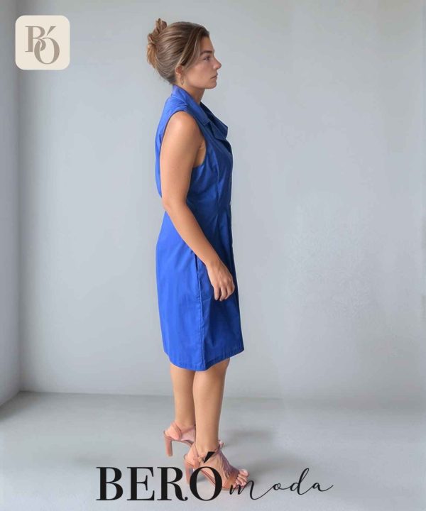 Vestido camisero sin mangas Azul Rey - Image 2