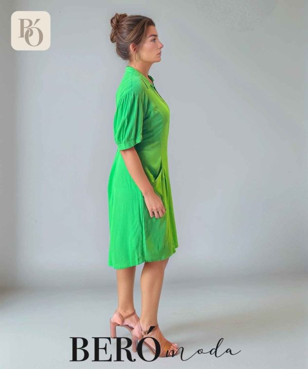 Vestido camisero corto Verde Lima - Image 2