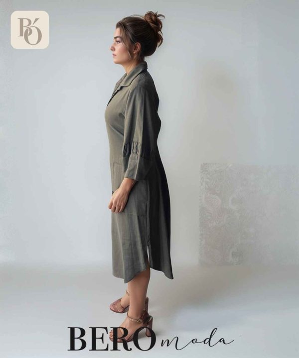 Vestido camisero Verde Oliva - Image 3