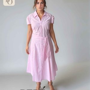Vestido camisero rosa pastel