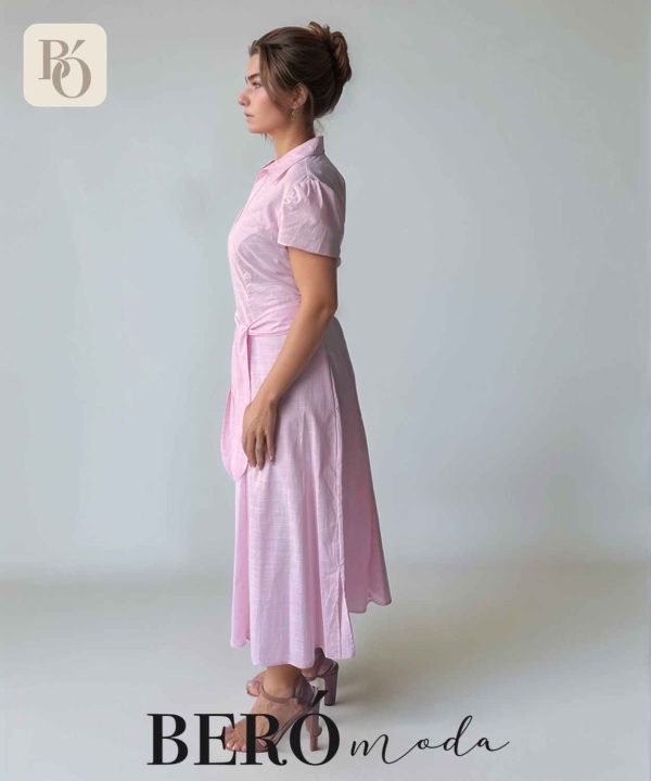 Vestido camisero rosa pastel - Image 2