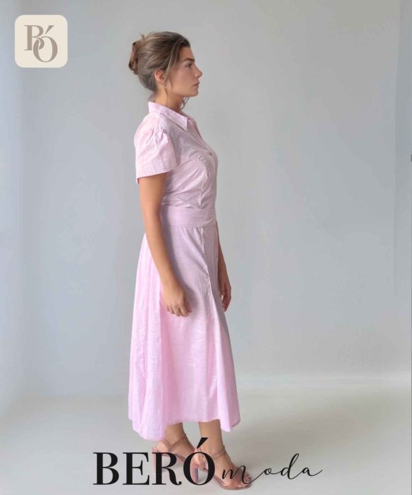 Vestido camisero rosa pastel - Image 3