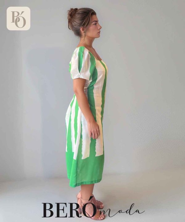 Vestido midi Rayas Verde Lima - Image 2