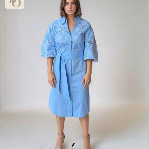 Vestido Ojalillo Azul