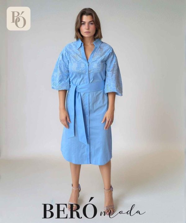 Vestido Ojalillo Azul