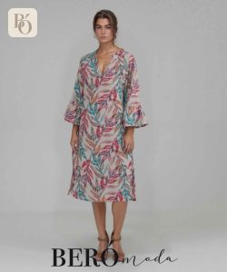 Vestido mangas estampado