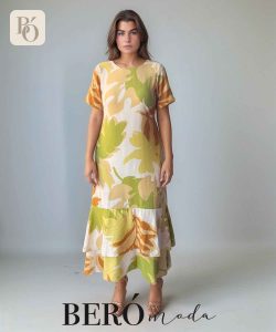 Vestido midi Estampado Tropical