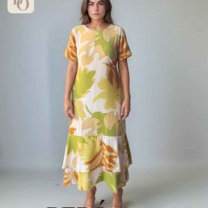 Vestido midi Estampado Tropical