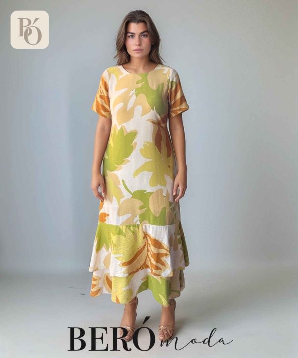 Vestido midi Estampado Tropical