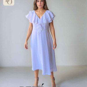 Vestido Chifon Golas Blanco