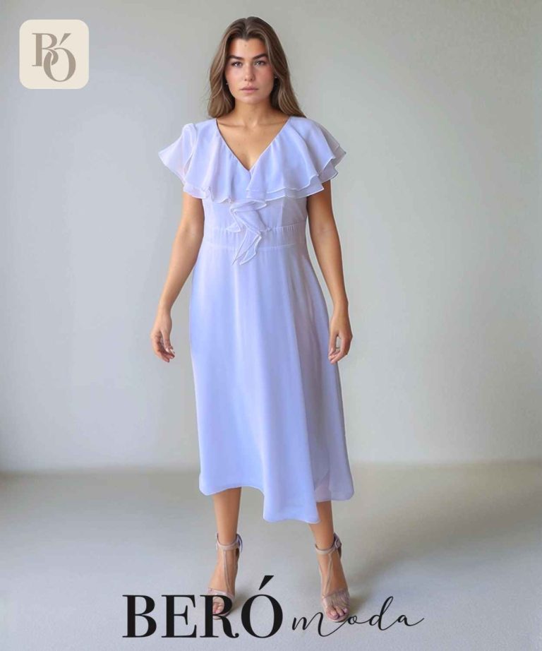 Vestido Chifon Golas Blanco