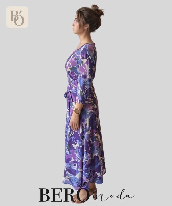 Vestido cruzado floral en tonos lilas - Image 2