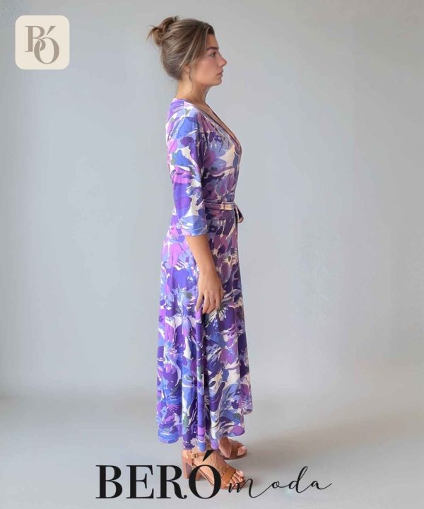 Vestido cruzado floral en tonos lilas - Image 3