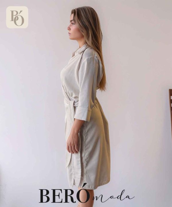 Vestido Lino Beige - Image 3